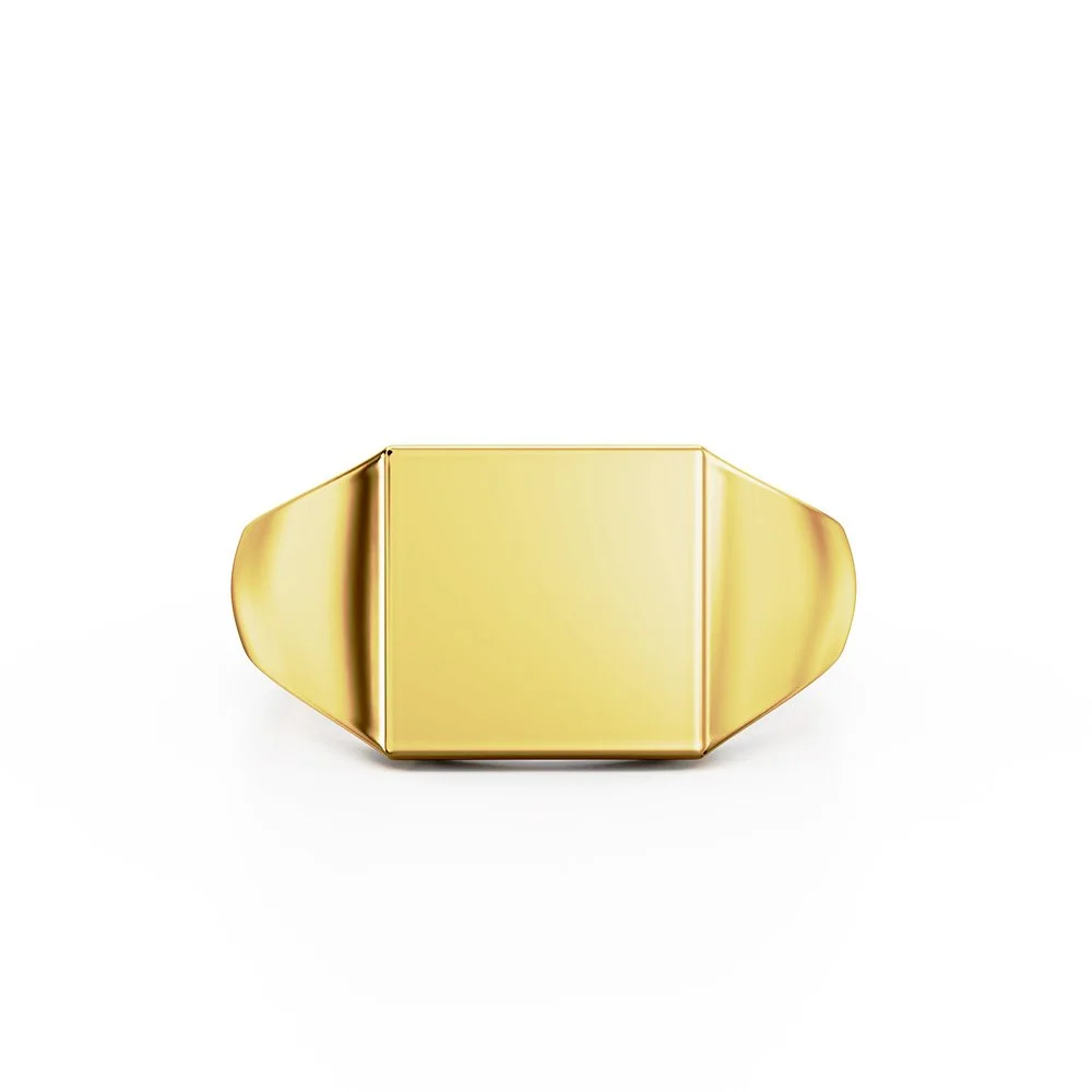 9ct Gold Square Signet Rings | Handcrafted in Hatton Garden